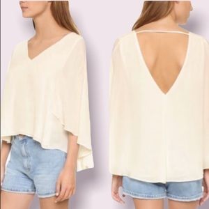 Cupcakes and Cashmere Della Ivory Cape Top